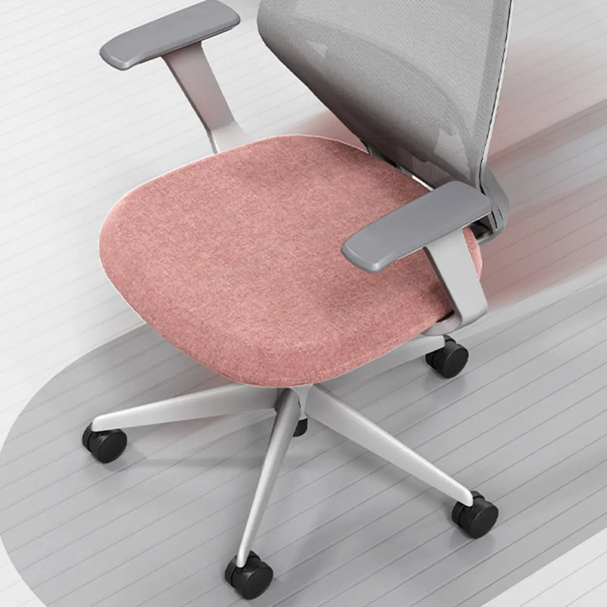 Adjustable Pink Cushions Ergonomic Mesh Swivel Office Chair Image - 13