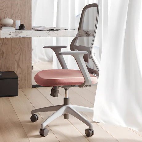 Adjustable Pink Cushions Ergonomic Mesh Swivel Office Chair Image - 1