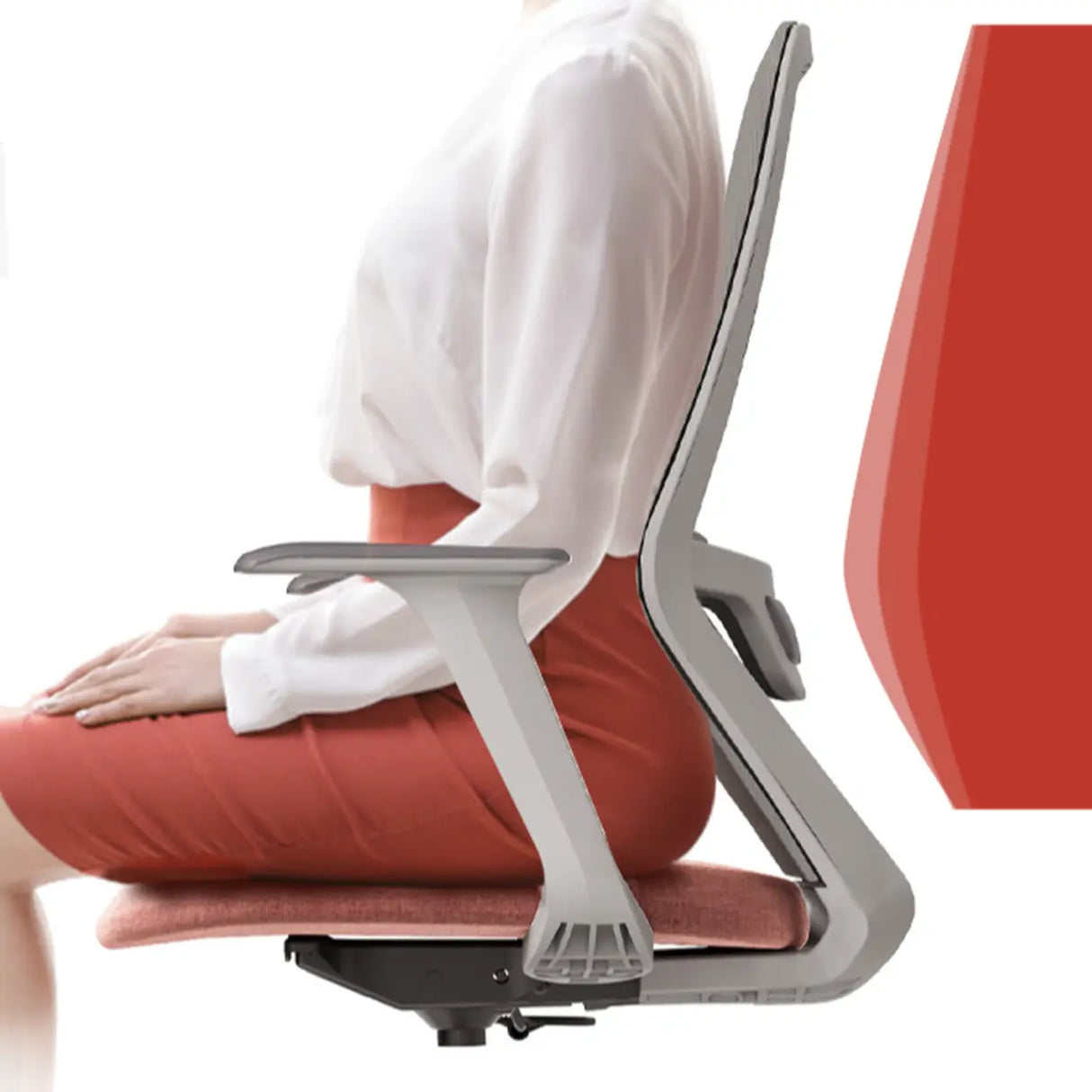 Adjustable Pink Cushions Ergonomic Mesh Swivel Office Chair Image - 9