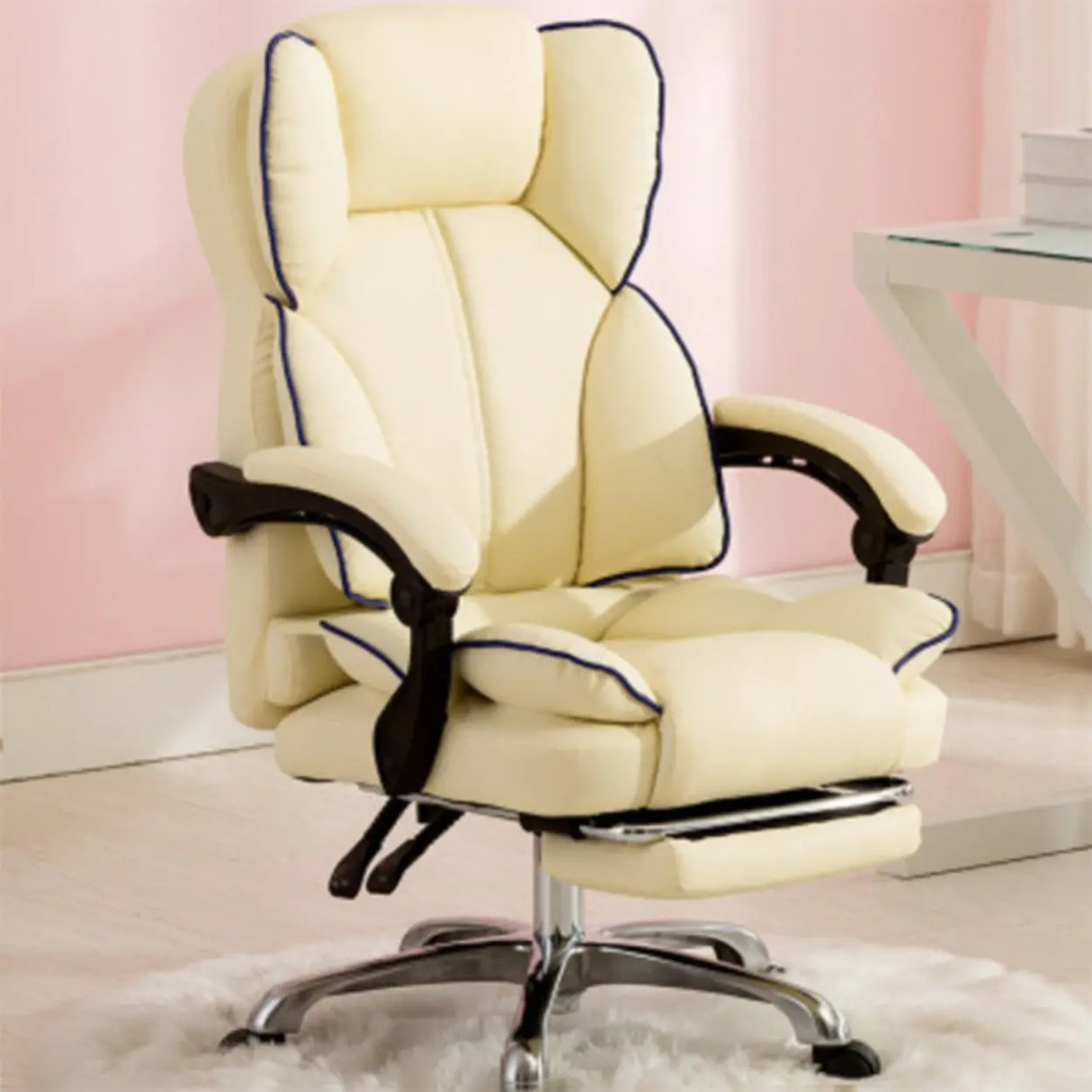 Adjustable Pink Ergonomic Swivel Recline Boss Office Chair Image - 25
