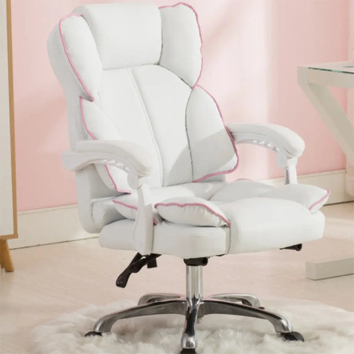 Adjustable Pink Ergonomic Swivel Recline Boss Office Chair Image - 26