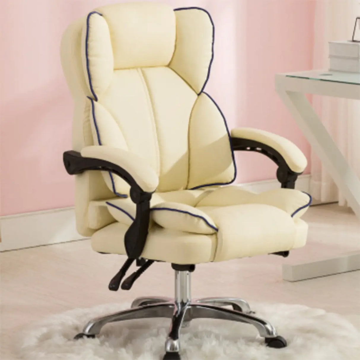 Adjustable Pink Ergonomic Swivel Recline Boss Office Chair Image - 28