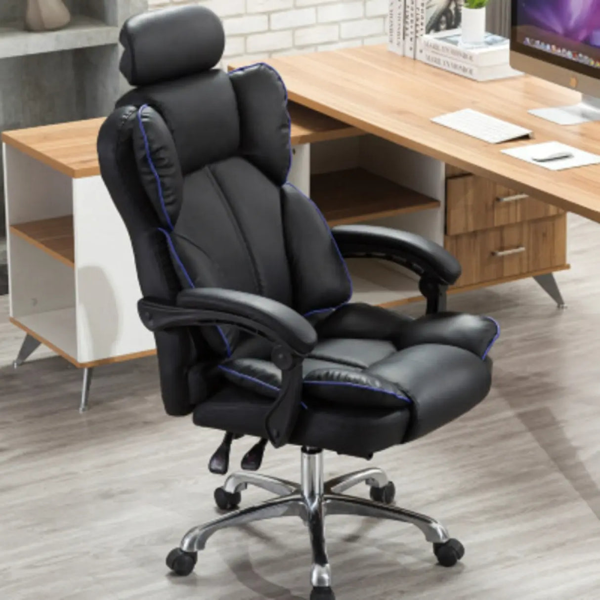 Adjustable Pink Ergonomic Swivel Recline Boss Office Chair Image - 14