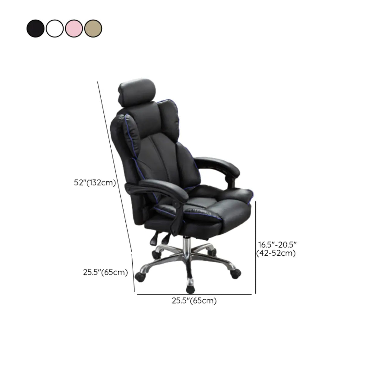 Adjustable Pink Ergonomic Swivel Recline Boss Office Chair Image - 31