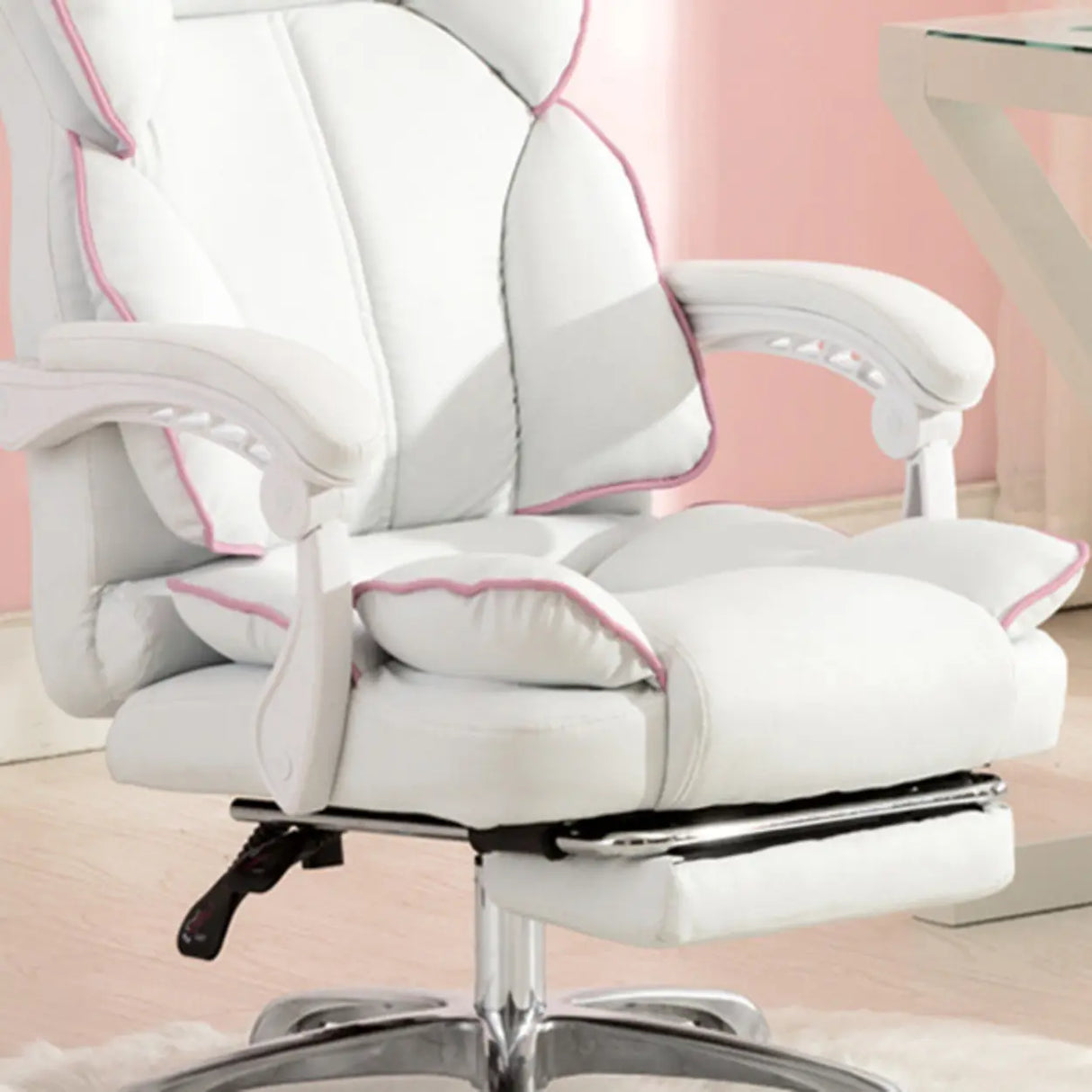Adjustable Pink Ergonomic Swivel Recline Boss Office Chair Image - 17