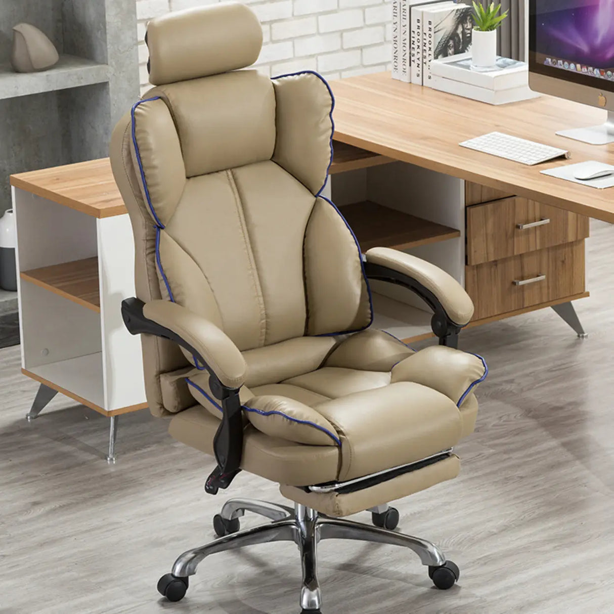 Adjustable Pink Ergonomic Swivel Recline Boss Office Chair Image - 7
