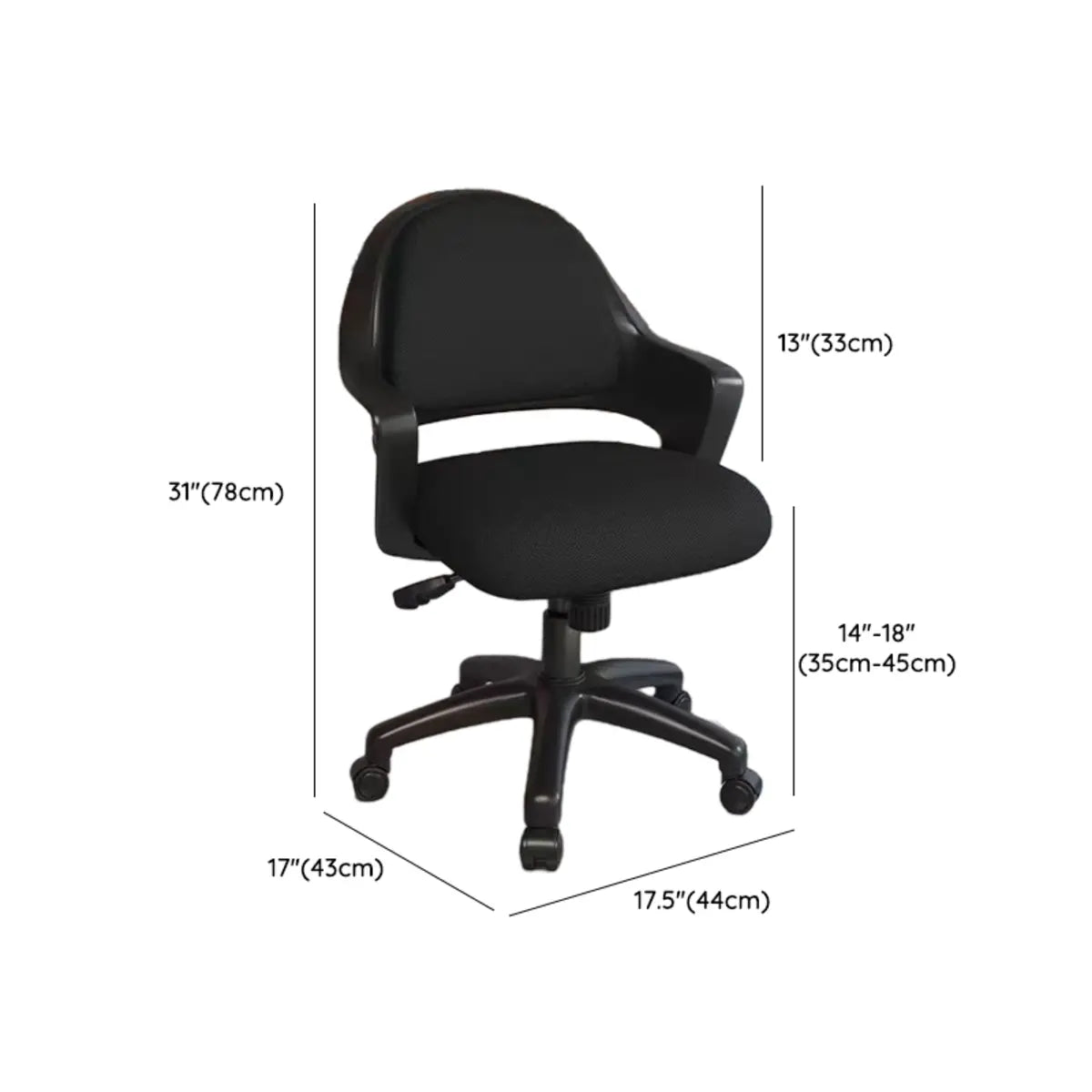 Adjustable Pink Ergonomic Upholstered Swivel Office Chair 
