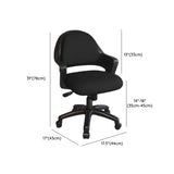 Adjustable Pink Ergonomic Upholstered Swivel Office Chair #size