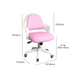 Adjustable Pink Ergonomic Upholstered Swivel Office Chair Image - 11