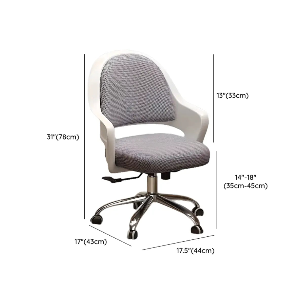 Adjustable Pink Ergonomic Upholstered Swivel Office Chair Image - 13