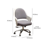 Adjustable Pink Ergonomic Upholstered Swivel Office Chair Image - 13