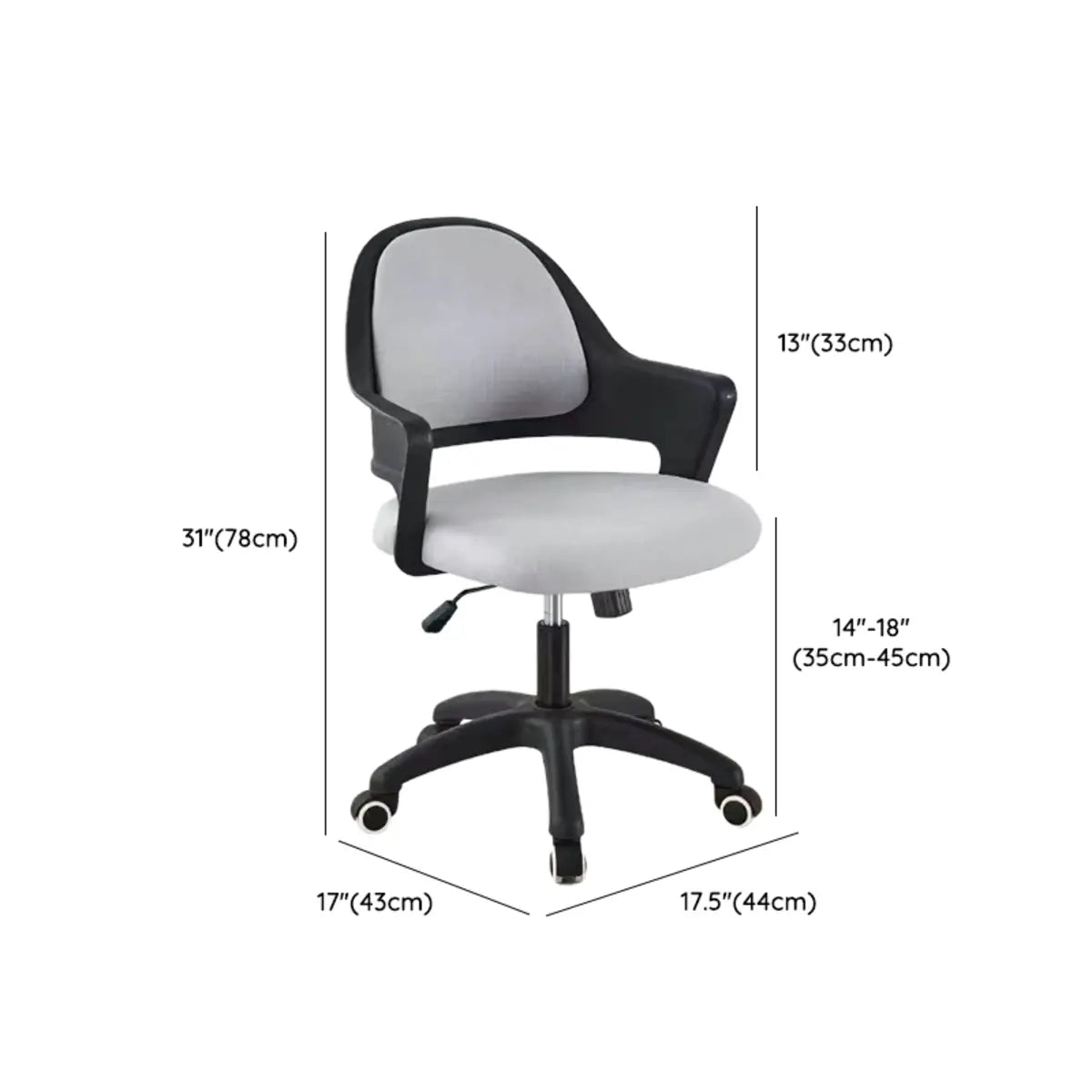Adjustable Pink Ergonomic Upholstered Swivel Office Chair Image - 14