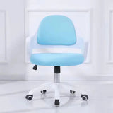 Adjustable Pink Ergonomic Upholstered Swivel Office Chair Image - 2