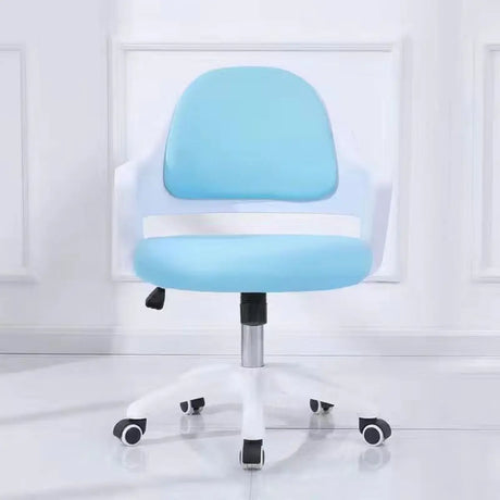 Adjustable Pink Ergonomic Upholstered Swivel Office Chair Image - 2