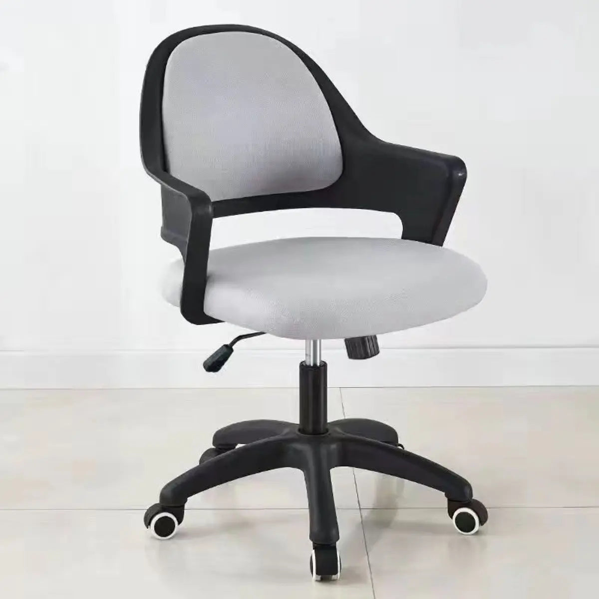 Adjustable Pink Ergonomic Upholstered Swivel Office Chair Image - 3