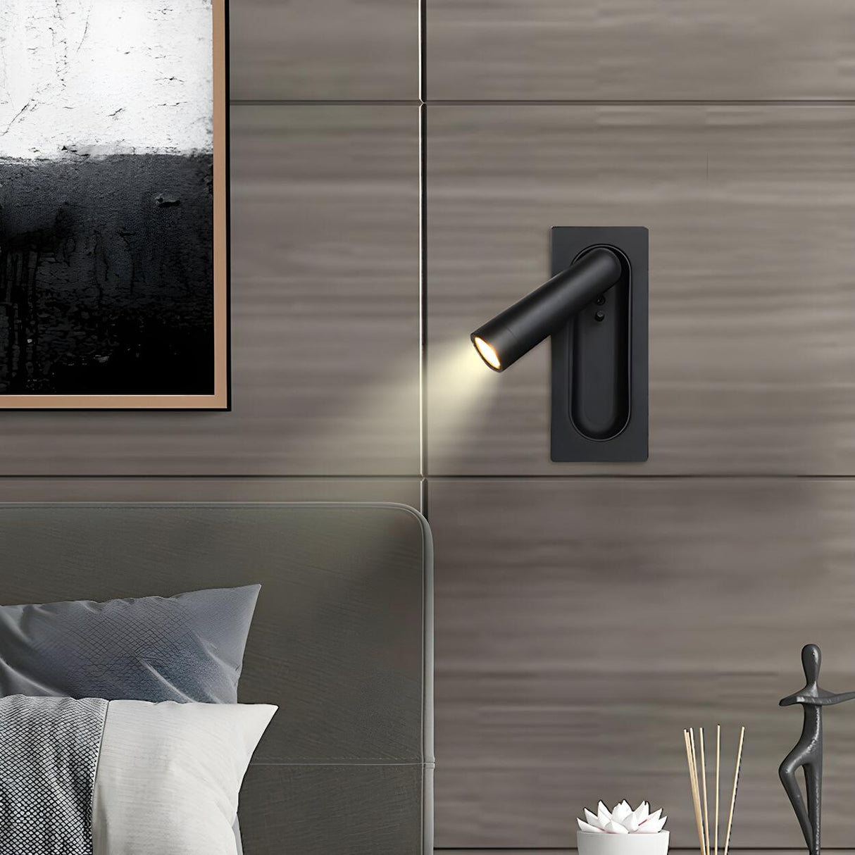 Adjustable Recessed Cylinder LED Reading Wall Sconce Image - 3