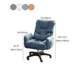 Adjustable Recliner Faux Leather Office Chair with Headrest #size