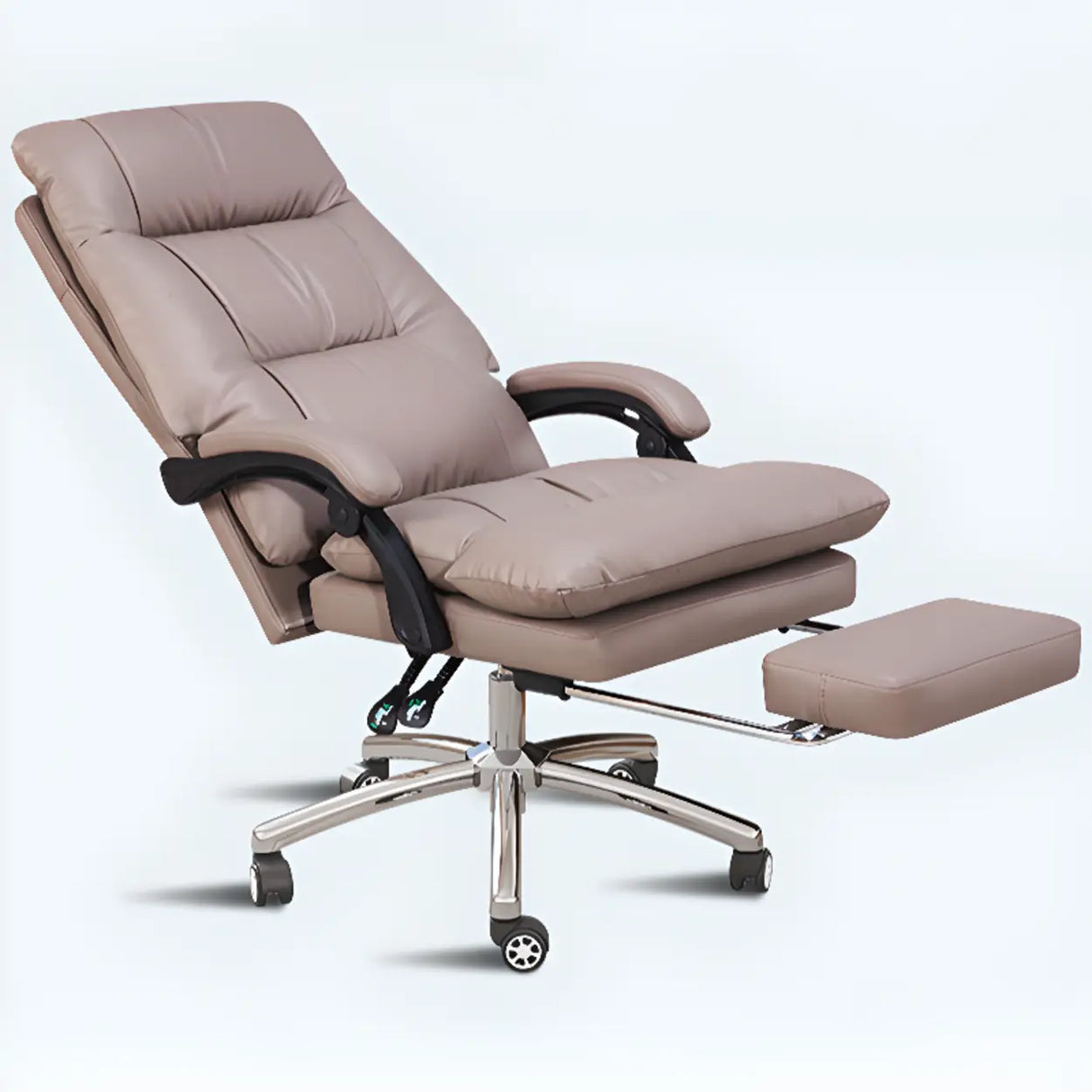 Adjustable Recliner Leather Office Chair with Footrest Image - 10