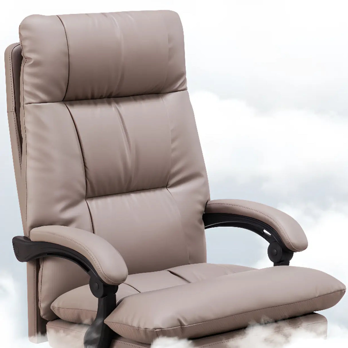 Adjustable Recliner Leather Office Chair with Footrest Image - 11