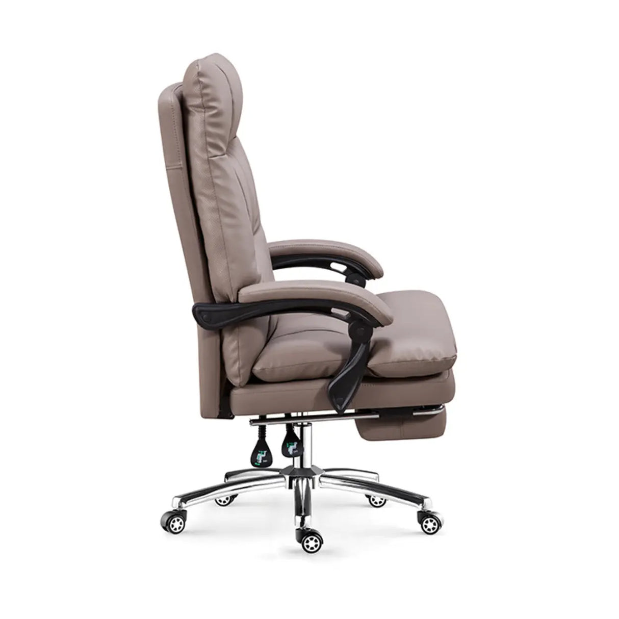 Adjustable Recliner Leather Office Chair with Footrest Image - 2
