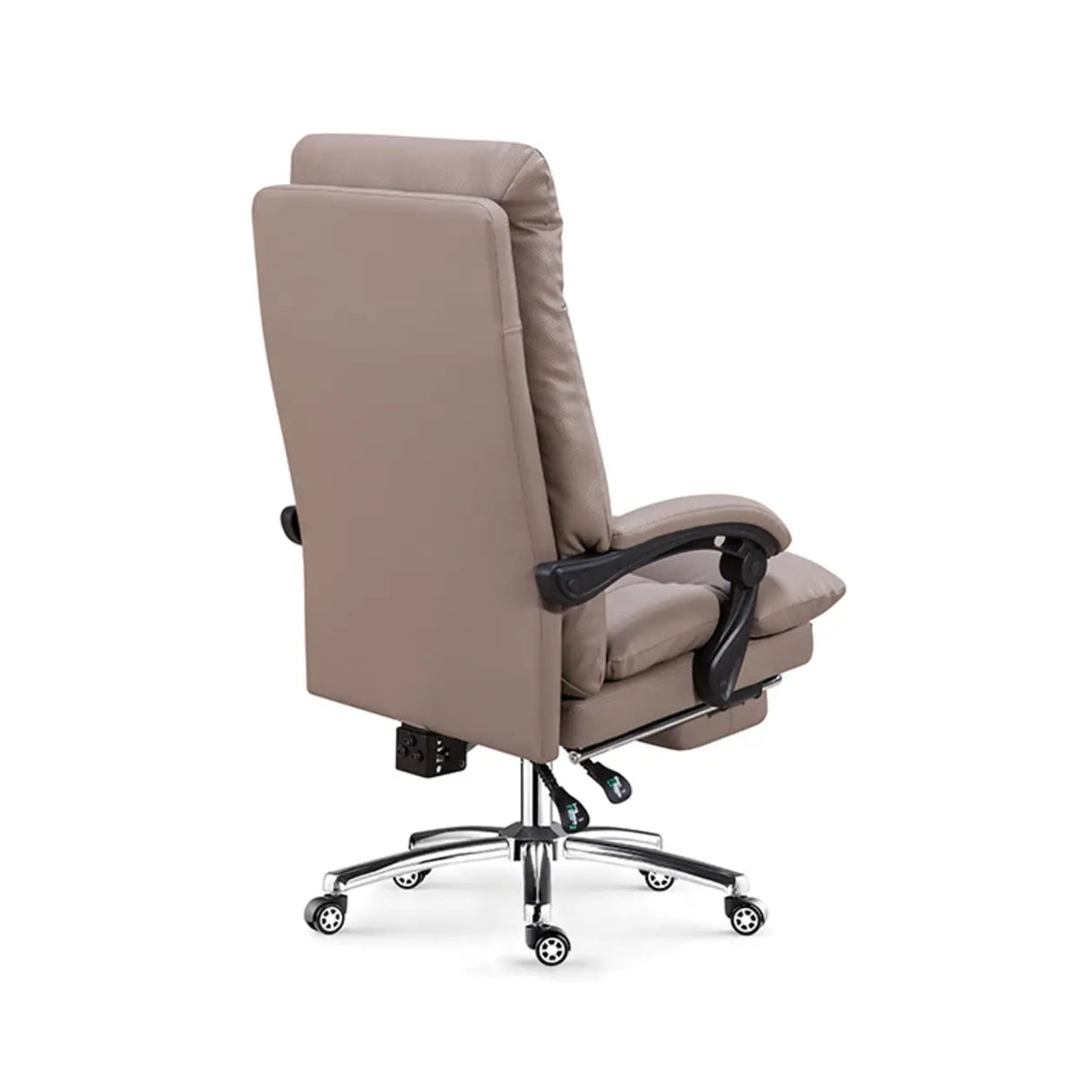 Adjustable Recliner Leather Office Chair with Footrest Image - 3