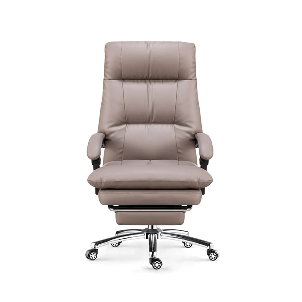 Adjustable Recliner Leather Office Chair with Footrest Image - 4