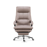 Adjustable Recliner Leather Office Chair with Footrest Image - 4