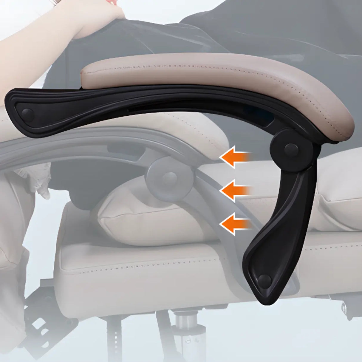 Adjustable Recliner Leather Office Chair with Footrest Image - 14