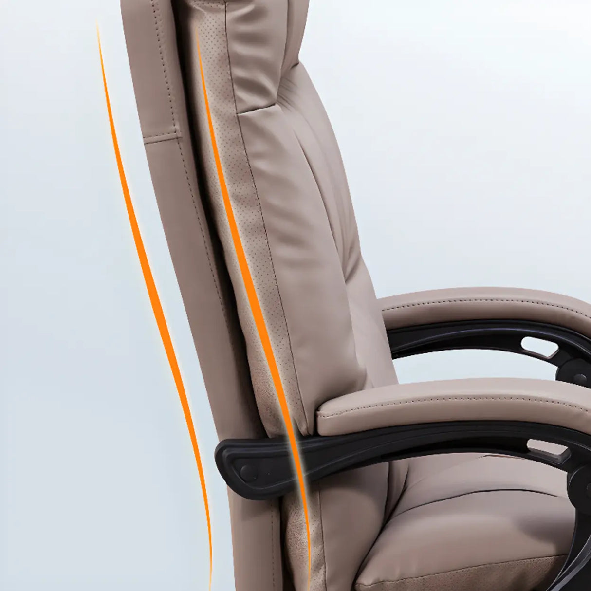 Adjustable Recliner Leather Office Chair with Footrest Image - 15