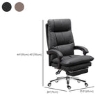 Adjustable Recliner Leather Office Chair with Footrest #size