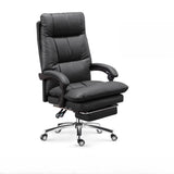 Adjustable Recliner Leather Office Chair with Footrest Image - 8