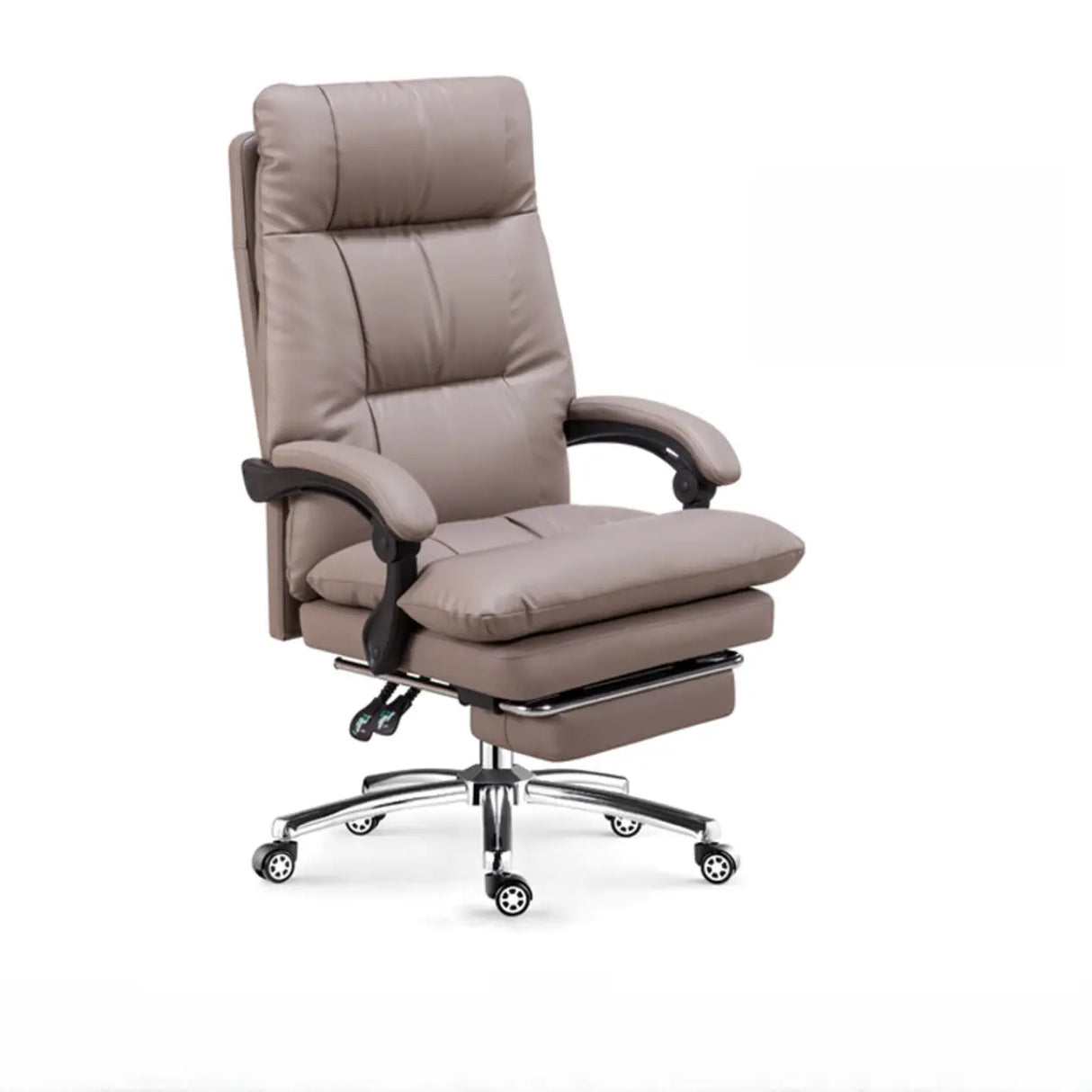 Adjustable Recliner Leather Office Chair with Footrest Image - 9