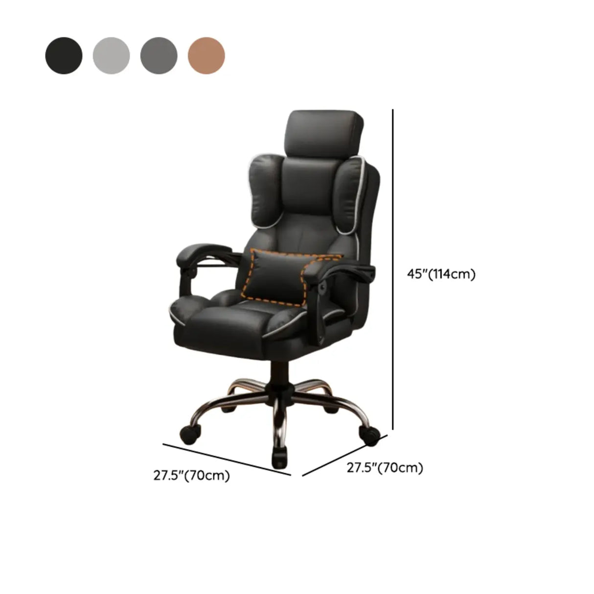 Adjustable Recliner Swivel Leather Office Chair with Wheels 
