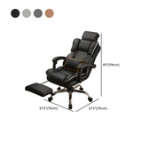 Adjustable Recliner Swivel Leather Office Chair with Wheels Image - 13