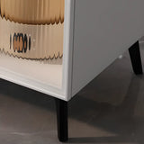 Adjustable Rectangle Stone Grey Kitchen Island Trolley Image - 14