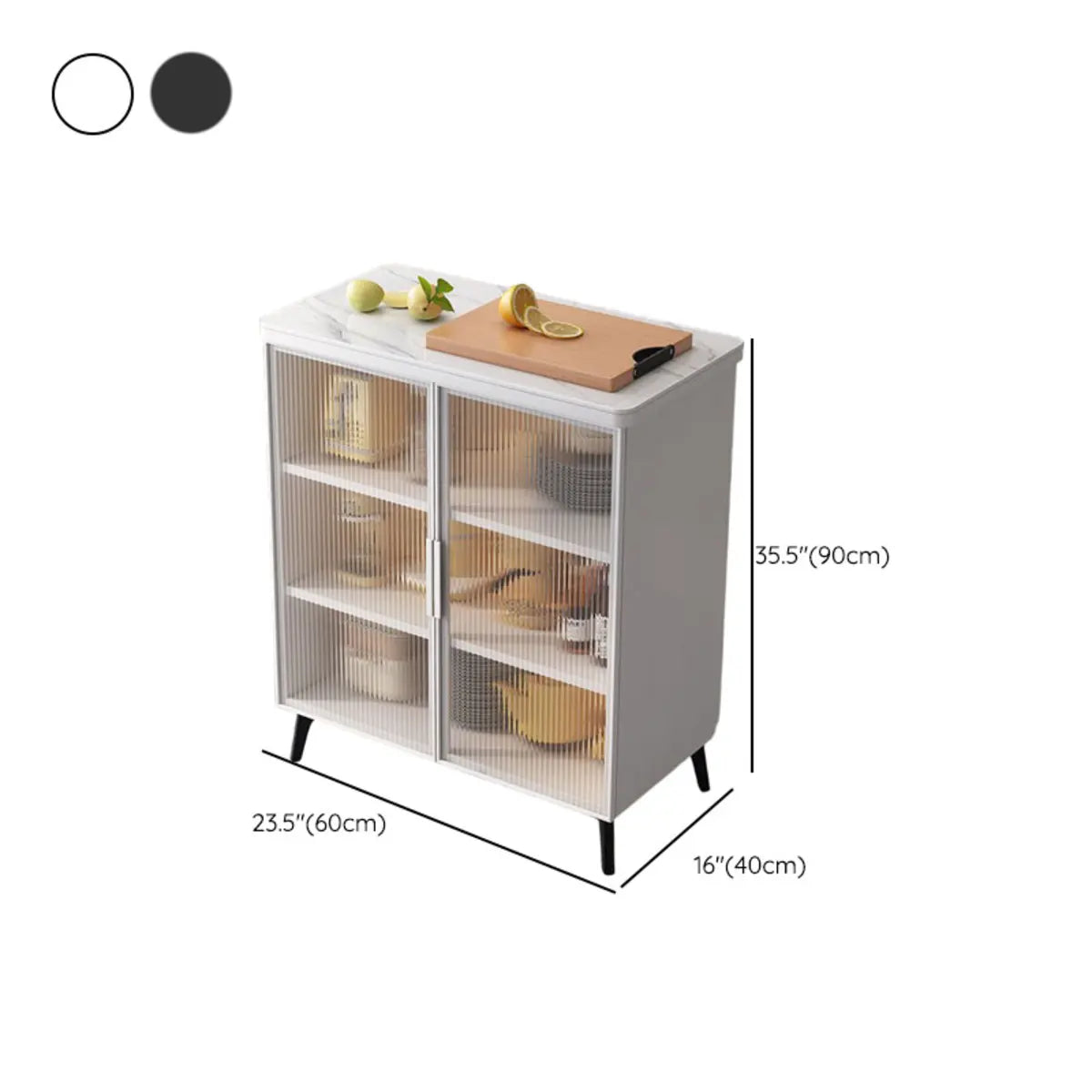 Adjustable Rectangle Stone Grey Kitchen Island Trolley Image - 17