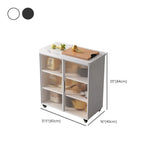 Adjustable Rectangle Stone Grey Kitchen Island Trolley Image - 18