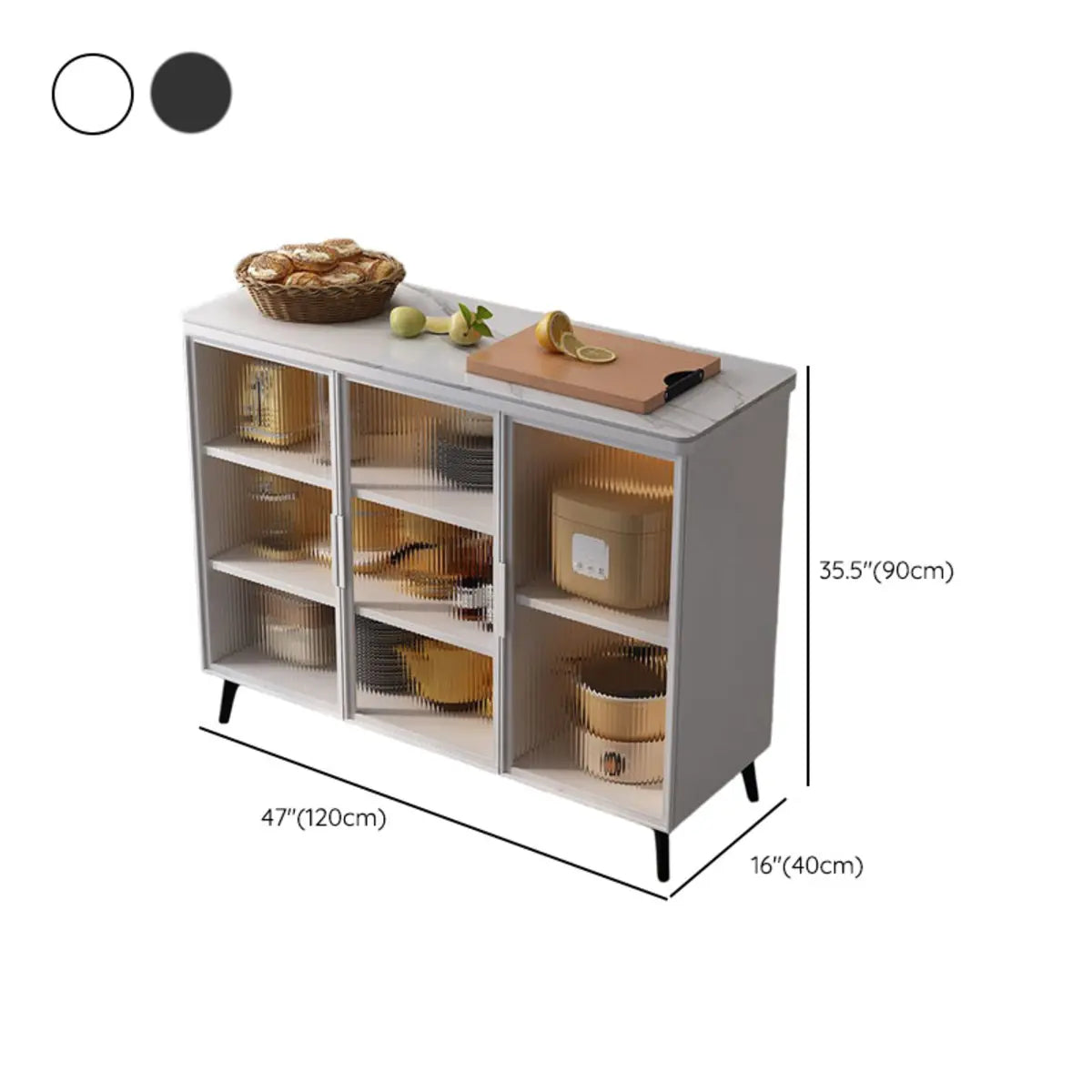 Adjustable Rectangle Stone Grey Kitchen Island Trolley Image - 23