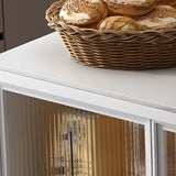 Adjustable Rectangle Stone Grey Kitchen Island Trolley Image - 6