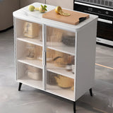 Adjustable Rectangle Stone Grey Kitchen Island Trolley Image - 7