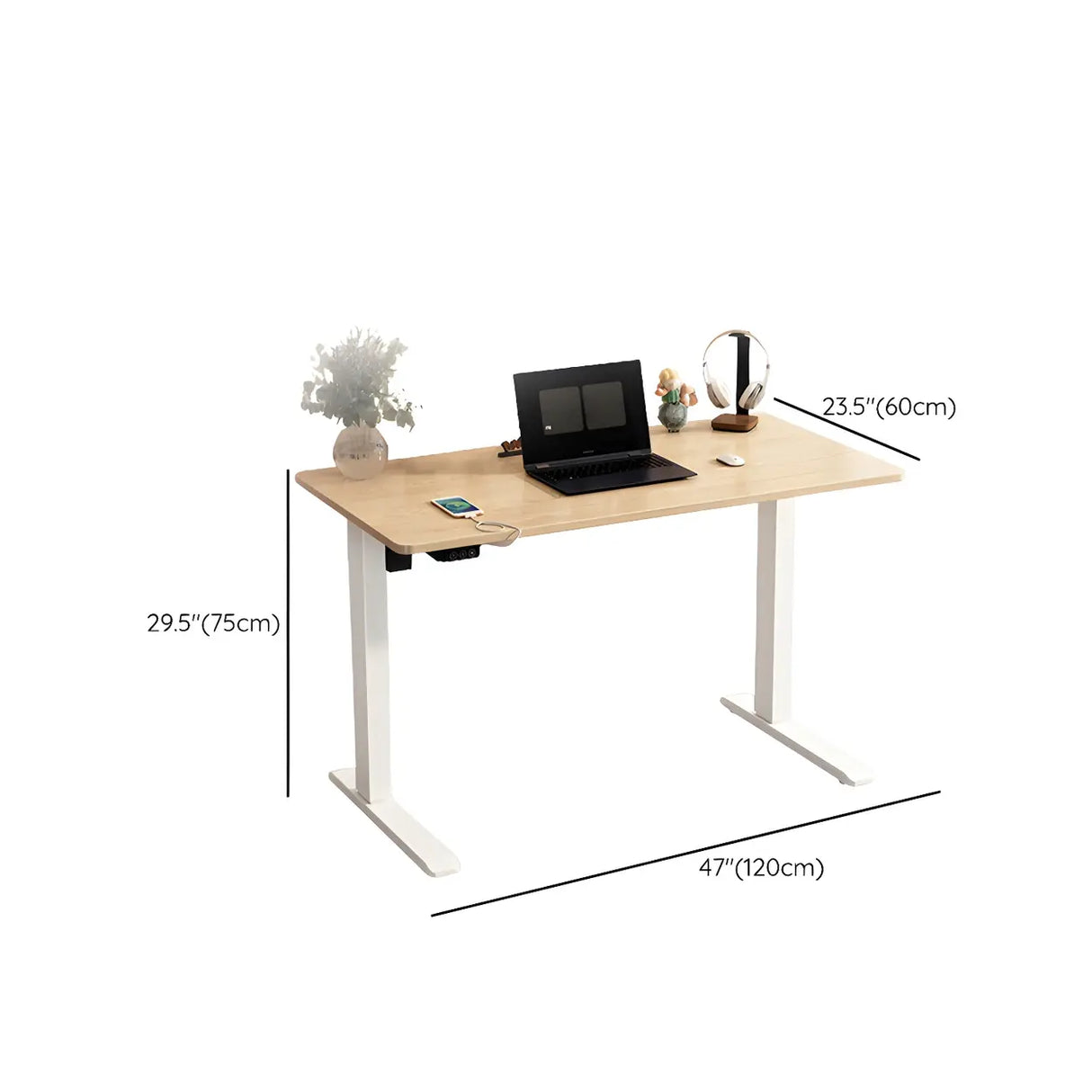 Adjustable Rectangular Steel T-Shape Standing Desk 