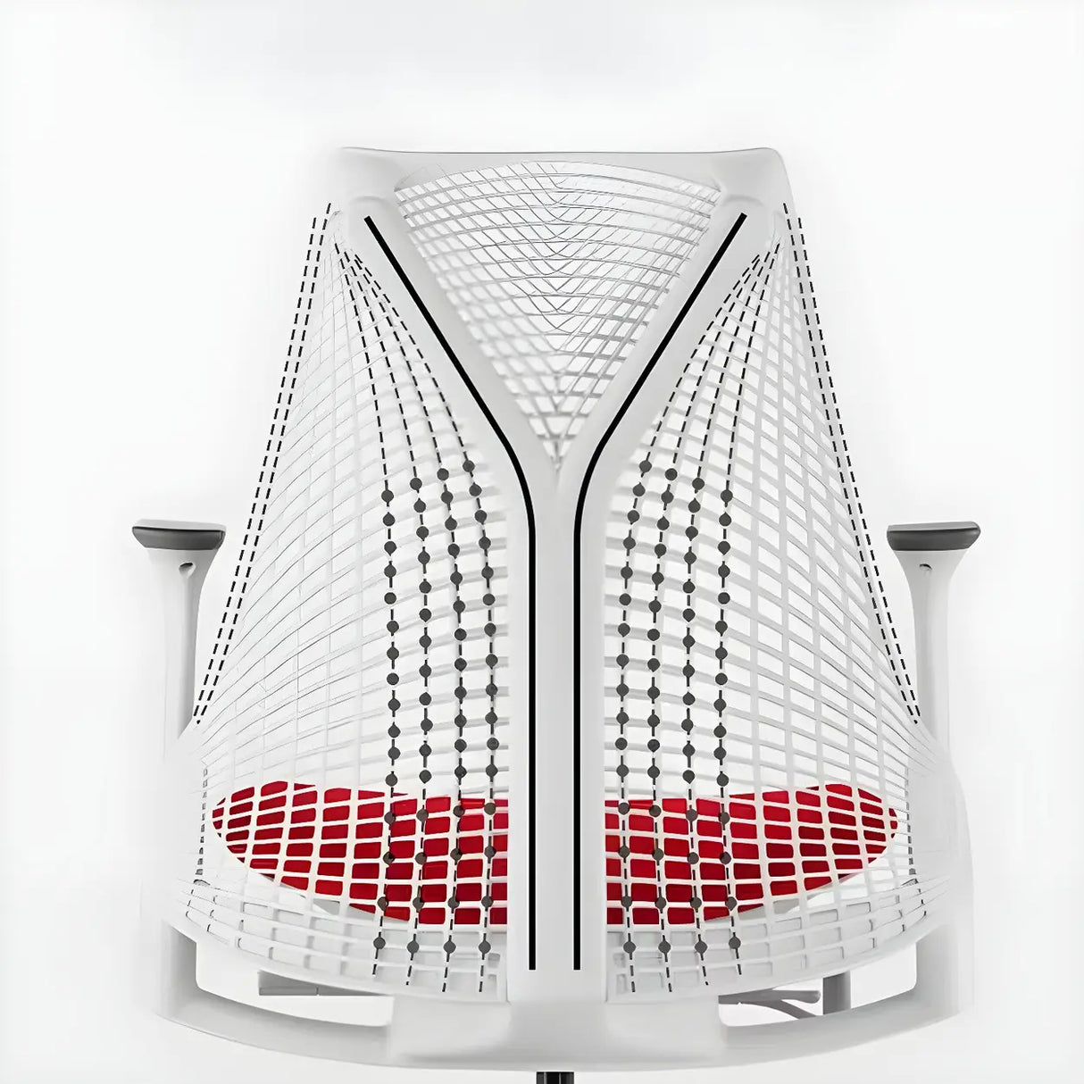 Adjustable Red Seat Ergonomic Swivel Mesh Office Chair Image - 11
