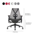 Adjustable Red Seat Ergonomic Swivel Mesh Office Chair #size
