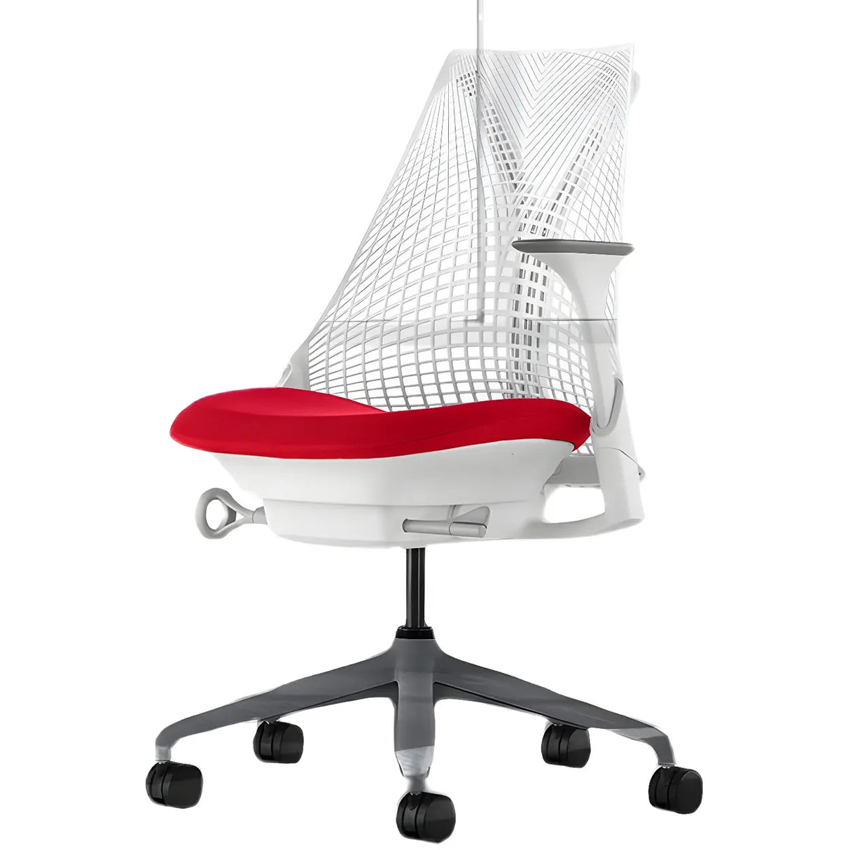 Adjustable Red Seat Ergonomic Swivel Mesh Office Chair Image - 7