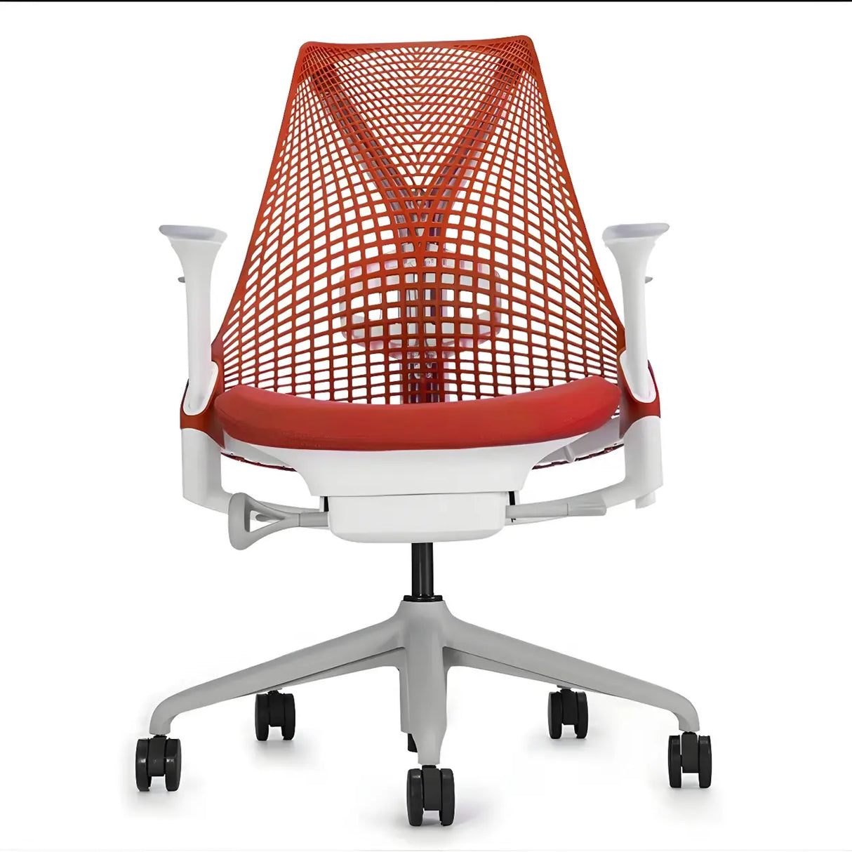 Adjustable Red Seat Ergonomic Swivel Mesh Office Chair Image - 9