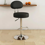Adjustable Round Leather Backrest Swivel Bar Stool Grey Image - 14