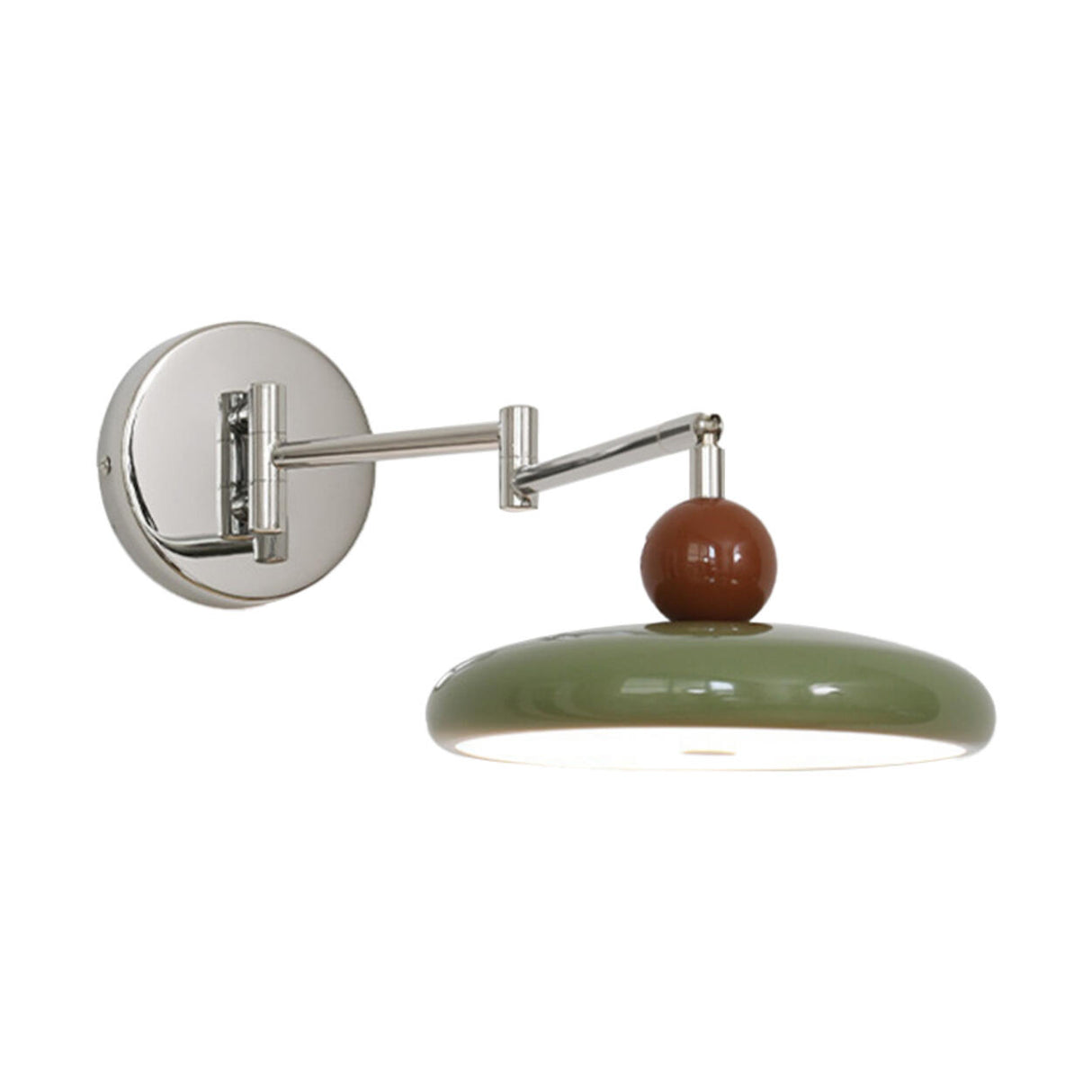 Adjustable Round Metal Bedroom Swing Arm Wall Sconce Image - 10