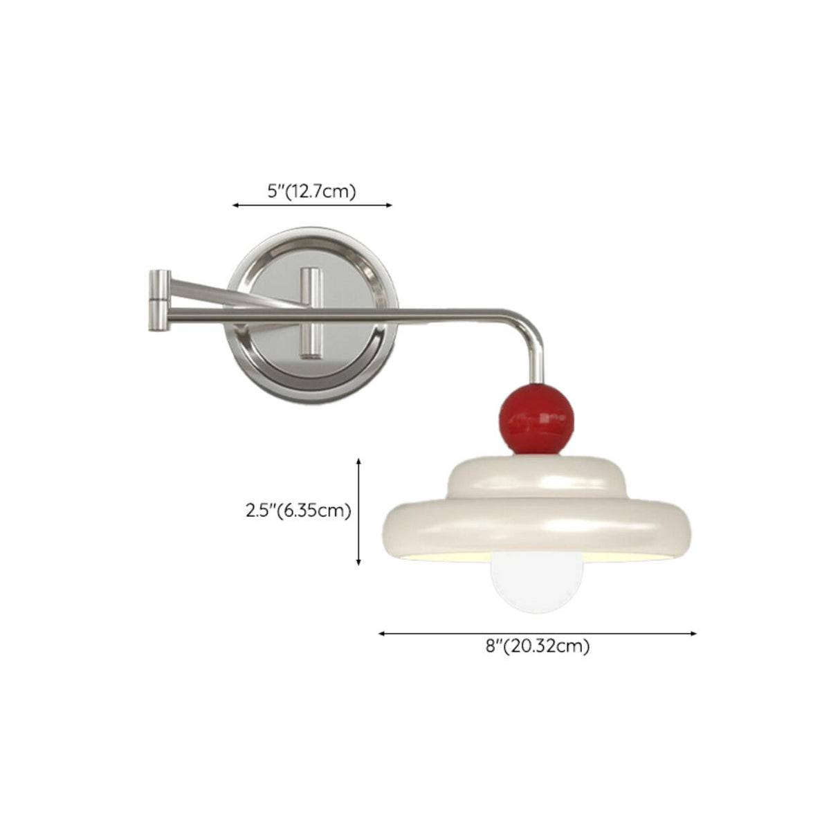 Adjustable Round Metal Bedroom Swing Arm Wall Sconce Image - 24