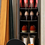 Adjustable Round Metal Corner Black Medium Shoe Rack Image - 17