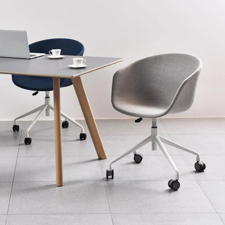 Adjustable Seat Height Ergonomic Fabric Wheels Office Chair Image - 1